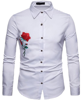Men's Rose Plus white Shirt